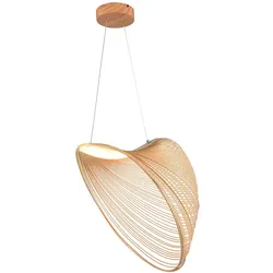 LED Hängelampe Pendelleuchte Hängeleuchte Metall Holz hoher CRI 1300 Lumen H 131 cm