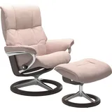 Stressless Stressless® »Mayfair«, (Set, Relaxsessel mit Hocker), mit Hocker, mit Signature Base, Größe S, M & L, Gestell Wenge, pink