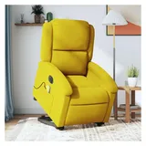 vidaXL Massagesessel mit Aufstehhilfe Elektrisch 144,5 x 82 x 0 cm Gelb Samt