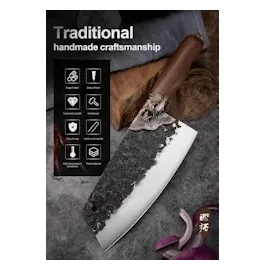 Muxel Das besondere Kochmesser, aufwändig verziert. Handgeschmiedetes Hackmesser, Metzgermesser