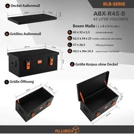 AluBox Werkzeugkiste 45 Liter Schwarz