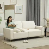 Homcom 3 Sitzer Sofa-193L x 77B x 80H cm-Cremeweiß | Gr.: onesize