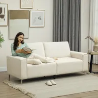 Homcom 3 Sitzer Sofa-193L x 77B x 80H cm-Cremeweiß | Gr.: onesize