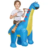 AirSuit® Aufblasbare Verkleidung Dinosaurier Diplodocus für Kinder | Größe 90 bis 120cm | Aus sehr strapazierfähigem Polyester - Angenehm zu tragen | Inklusive Aufblassystem | OriginalCup®