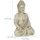 Relaxdays Buddha Figur sitzend, wetterfest, frostsicher, Gartenstatue, Zen Dekofigur HBT: 17,5 x 10,5 x 7,5cm, cremeweiß
