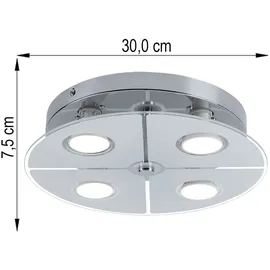 GLOBO Deckenleuchte 4x 3W rund Chrom Glas