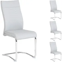 CARO-Möbel Esszimmerstuhl Loano Kunstleder grau 4er Set