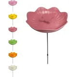 Klocke Dekorationsbedarf Vogeltränke Vogelbad Gartenstecker Ø20cm Schmetterling - 6 Farben zur Wahl (Brombeer, ⌀ 20 cm)