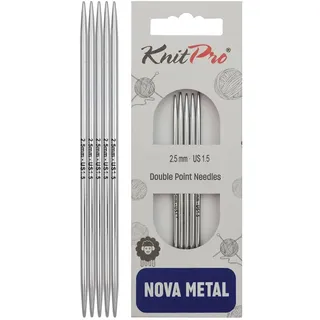 KnitPro Nova Metall Handschuhnadeln 10 cm 2.5mm (10127), 2.5mm x 10cm