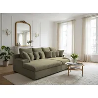 yourhouse24 Big-Sofa XXL Big Sofa LAZY Couch, Cord, mit Bettfunktion, Seite universal grün