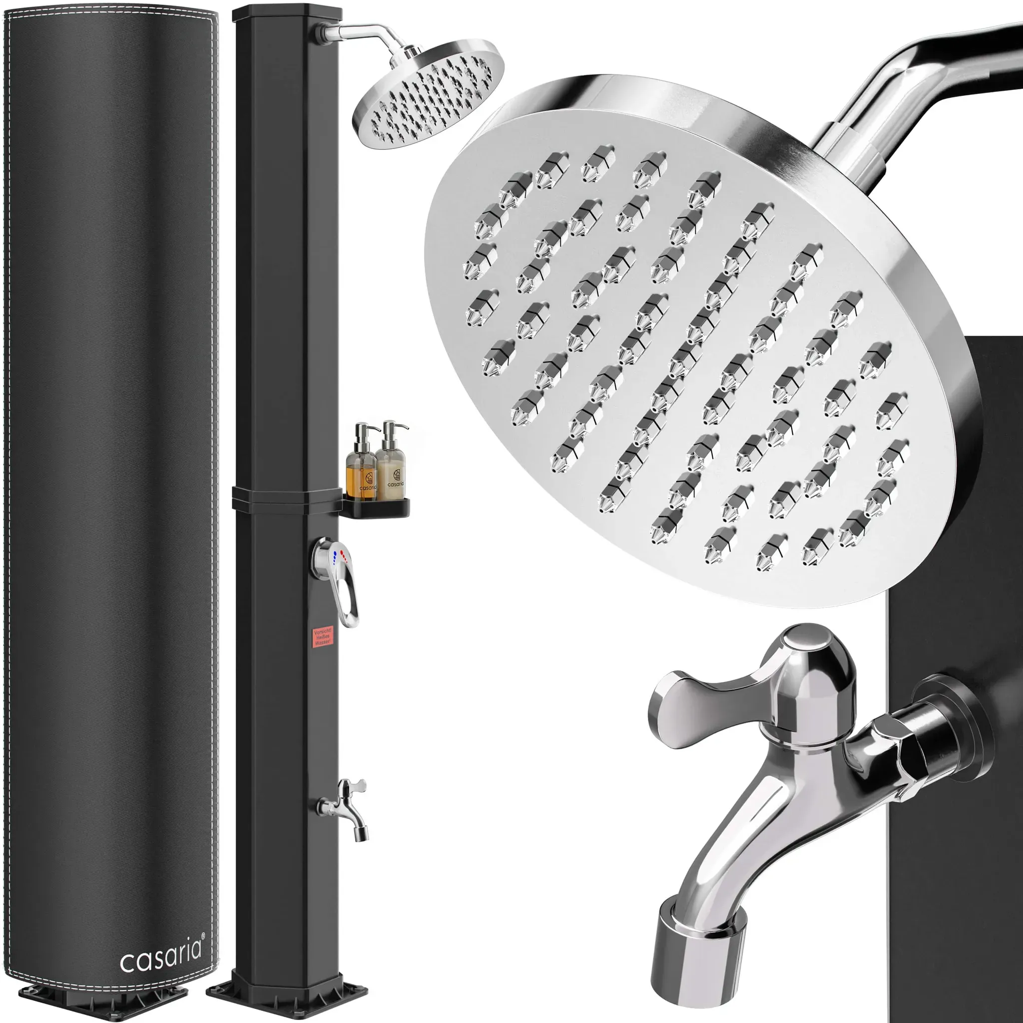 Solardusche Schwarz 60L