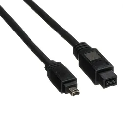 ROLINE IEEE 1394b / IEEE 1394 Kabel, 9/4polig, schwarz, 1,8 m