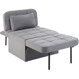 Tectake Relaxsessel Ponto Polyester 68 x 79 x 75 cm Grau mit Hocker