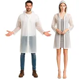 FZSECRIU 2 Stück regenponcho damen herren,regenponcho festival,regencape damen,Regenmantel mit ärmel,regencape durchsichtig,wiederverwendbar - Einheitsgröße