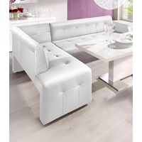 exxpo - sofa fashion Barista 197 x 82 x 265 cm Kunstleder langer Schenkel rechts weiß