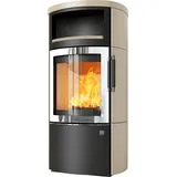 Kaminofen HARK 44-5.1 GT ECOplus FlameKat 8 kW - Ofenkacheln: creme - Korpus: graphit/verchromt