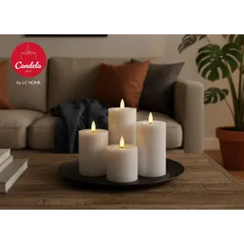 candela lights LED Stumpenkerze 4 St. weiß