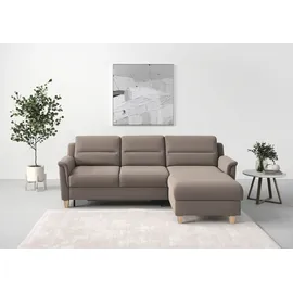 sit&more Ecksofa SIT & MORE "Farö L-Form", grau (taupe), B:234cm H:90cm T:168cm, Sofas, Ecksofa, inklusive Federkern, wahlweise mit Bettfunktion und Bettkasten