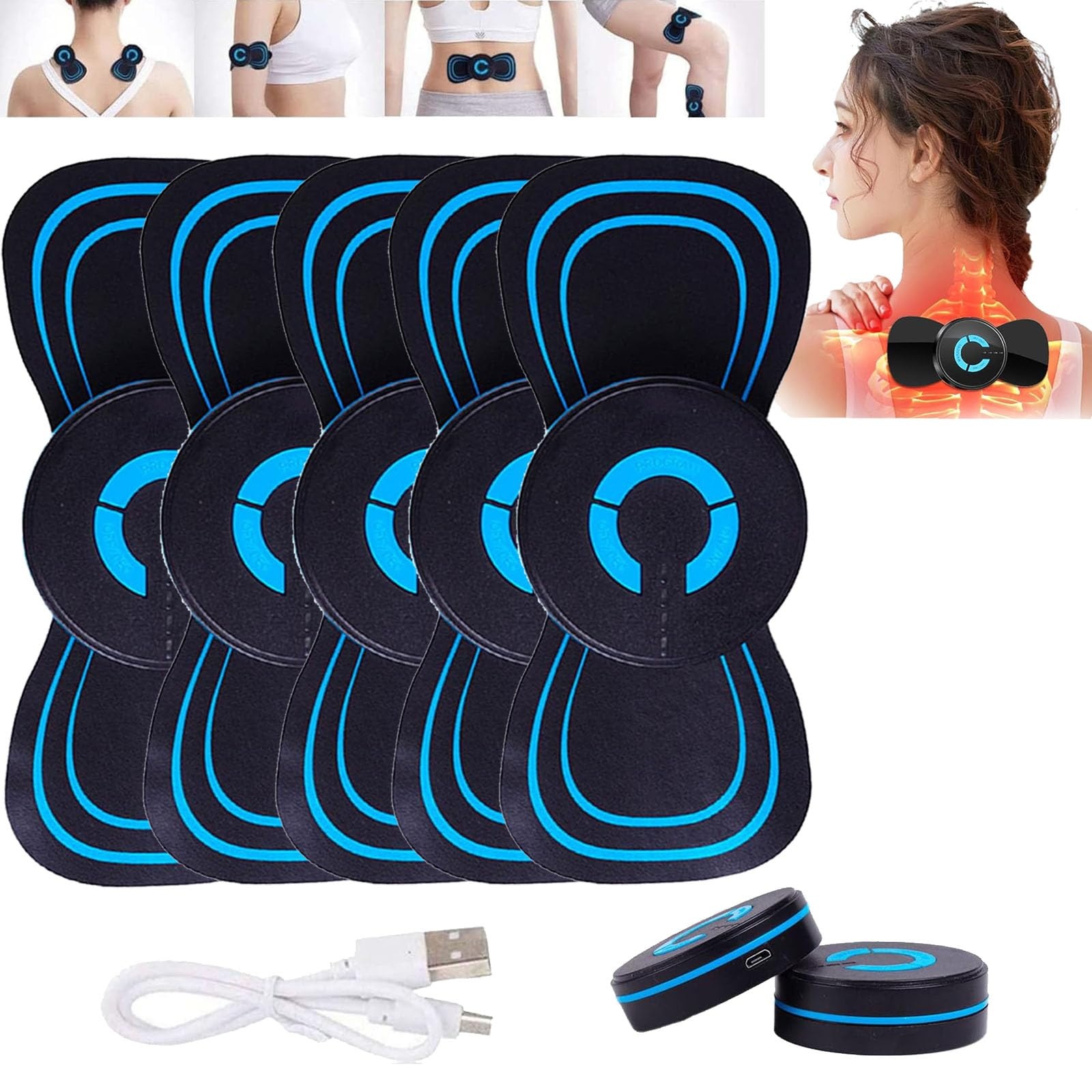 Cozyk NMES Whole Body Massagers, Portable Whole Body Massager, Massager Patch for Whole Body, Dual Neck Back Massager for Dynamic Fitness Workout Gear (5PCS)