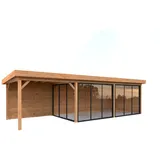 Palmako Carport/Pavillon Connect Lenna 24,9 m2 Set 417 Slide hellbraun tauchgrundiert