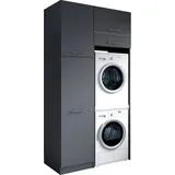 laundreezy Mehrzweckschrank-Set 118 x 238 x 68 cm Grau