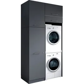 laundreezy Mehrzweckschrank-Set 118 x 238 x 68 cm Grau