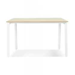 Gerader Schreibtisch aus Holz Metall  Bürotisch mit Arbeitsplatz  Designer Computertisch mit natürlichem Finish  Moderner Stil  Kadima Design