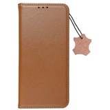 Smart Pro Echt Buchtasche Leder Tasche Lederbuch Hülle Cover Case Handytasche für Samsung Galaxy S21 (G991F) Braun