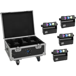 EUROLITE Set 4x AKKU MBT-3 Spot MK2 + Flightcase mit Rollen und Ladefunktion