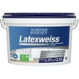 SCHÖNER WOHNEN-Farbe Latexfarbe Latexweiß  (Weiß, Seidenglänzend, 2,5 l, Konservierungsmittelfrei)