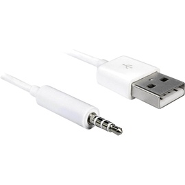 DeLOCK USB-A Stecker [Stecker]/Klinke 3.5mm 4-Pin [Stecker] Adapterkabel, weiß (83182)