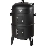 3-in-1 BBQ Holzkohlegrill - Smoker Grilltonne - Mit Thermometer - Für Outdoor Kochen und Partys - Edelstahl - Leicht zu Reinigen
