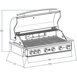 All'Grill Top Line Build-In mit Air System Chef XL edelstahl