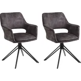 byLIVING Esszimmerstuhl Estelle Set, Samtbezug anthrazit, schwarz