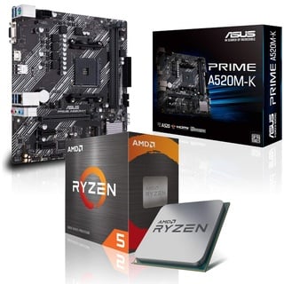 Memory PC Aufrüst-Kit Bundle Ryzen 5 5500 6X 3.6 GHz Prozessor, 8 GB DDR4, A520M-A II Mainboard (Komplett fertig zusammengebaut inkl. Bios Update und Funktionskontrolle)