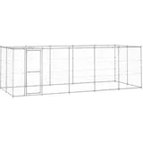 vidaXL Outdoor-Hundezwinger mit Überdachung Verzinkter Stahl 12,1 m2