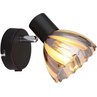 GLOBO Wandleuchte Wandlampe Esszimmerleuchte chrom Glas satiniert verstellbar schwarz