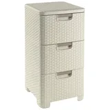 Curver Regal mit Schubladen 37,77 x 32,77 x 60 cm Creme