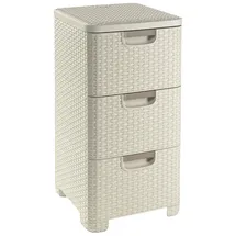 Curver Regal mit Schubladen 37,77 x 32,77 x 60 cm Creme