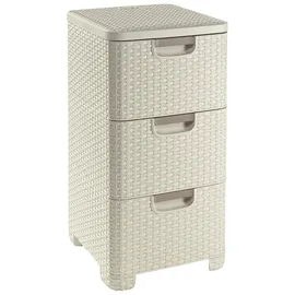 Curver Regal mit Schubladen 37,77 x 32,77 x 60 cm Creme