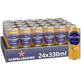 San Pellegrino Aranciata Orangen-Limonade mit 16% Orangensaft (aus Konzentrat) 24er Pack (24 x 330ml) Einweg-Dosen