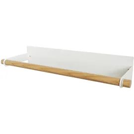 Yamazaki 2567 Tosca Magnetic Paper Towel Holder, White, Steel/Wood, 32 x 8.5 x 6 cm
