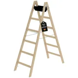 Proregal Sprossen-Stehleiter Holz 2 x 6 Sprossen