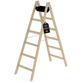 Proregal Sprossen-Stehleiter Holz 2 x 6 Sprossen