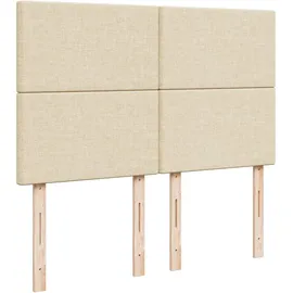 vidaXL Boxspringbett mit Matratze Creme 160x200 cm Stoff