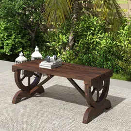 Outsunny Gartenbank 104 x 40 x 56 cm Braun