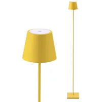 SIGOR LED Stehlampe Stilvolle Akku-Stehleuchte, LED fest integriert, Warmweiß, Extra Warmweiß, Verstellbare Leselampe, 120x15x15 cm gelb