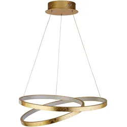 SEARCHLIGHT LED-Hängeleuchte "Hängeleuchte Float, 1-flammig", gold und weiß, Ø 47,00cm H: 12,00cm, Lampen, Warme Atmosphäre