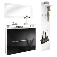 Borchardt Möbel Garderoben-Set Rena 2, (3-tlg), mit Glasablage, schwarz