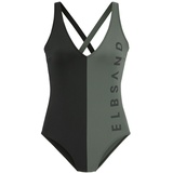 ELBSAND Badeanzug, Damen schwarz-oliv, Gr.36 Cup A/B,